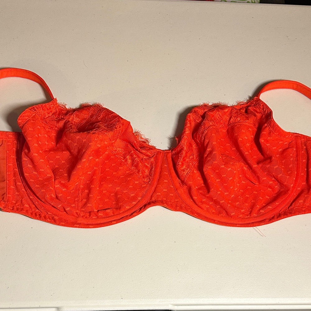 Cacique Vibrant Red Lace Bra